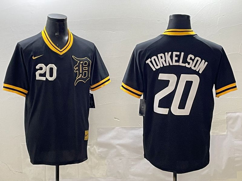 Men Detroit Tigers #20 Torkelaon Black Gold Game 2025 Nike MLB Jersey style 5->detroit tigers->MLB Jersey